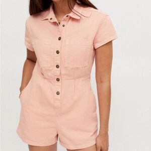 BDG Urban Outfitters Joey Short sleeved Coverall Romper Peach Size Small